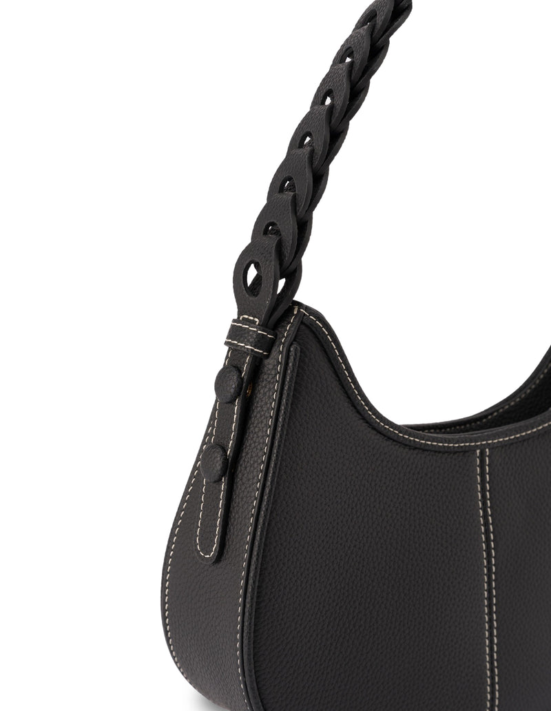 Mocha Lidia Leather Shoulder Bag- Black | Mocha Australia