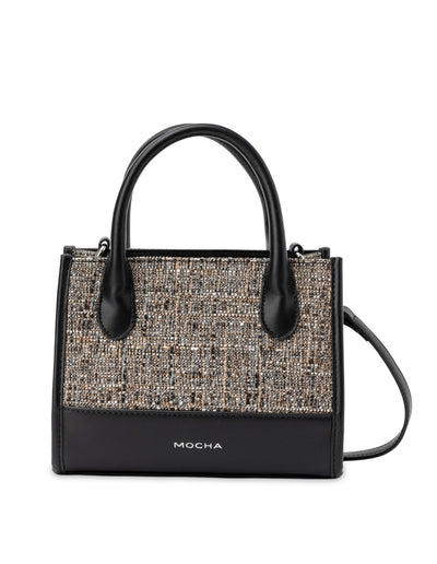 Mocha Missy Jacquard Mini Tote- Black | Mocha Australia