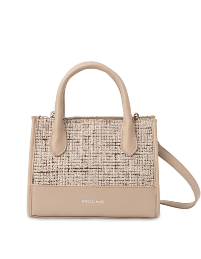 Mocha Missy Jacquard Mini Tote- Beige | Mocha Australia