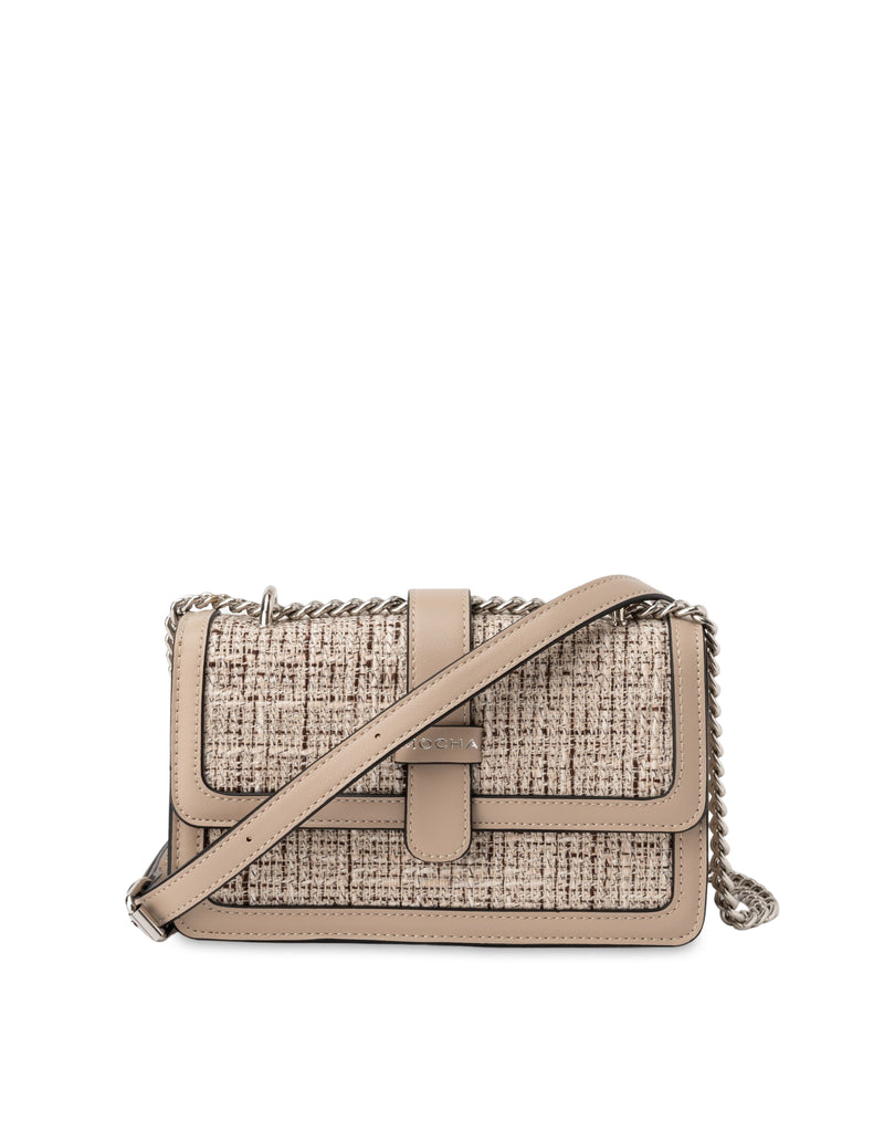 Mocha Missy Jacquard Crossbody Bag - Beige | Mocha Australia