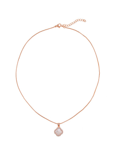 Mocha Mother-Of-Pearl Clover Necklace- Rose Gold | Mocha Australia