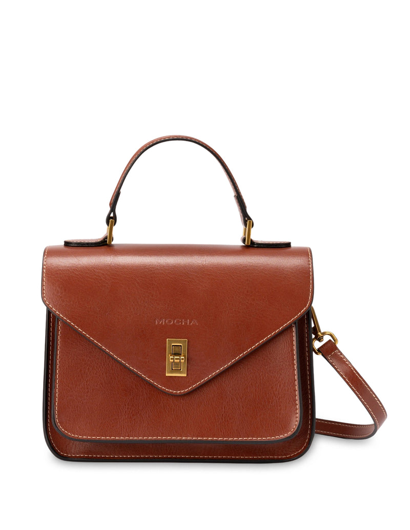 Mocha On the Go Leather Handbag - Tan | Mocha Australia