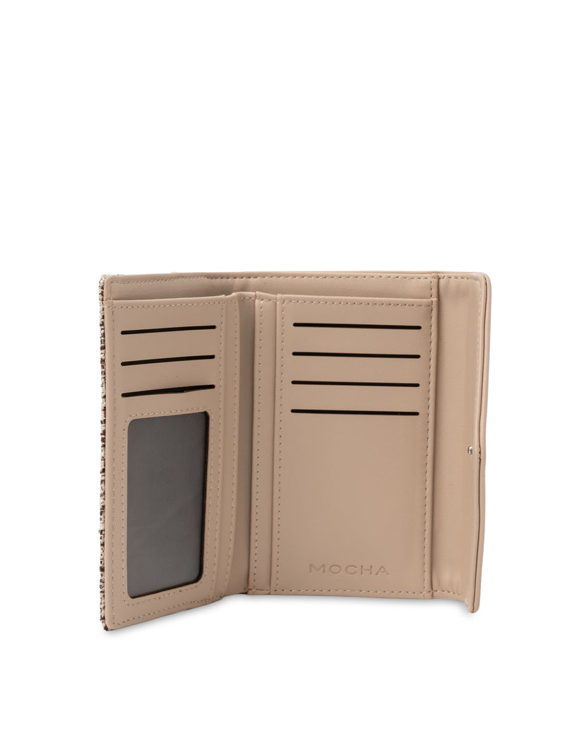 Mocha Missy Jacquard Wallet- Beige | Mocha Australia