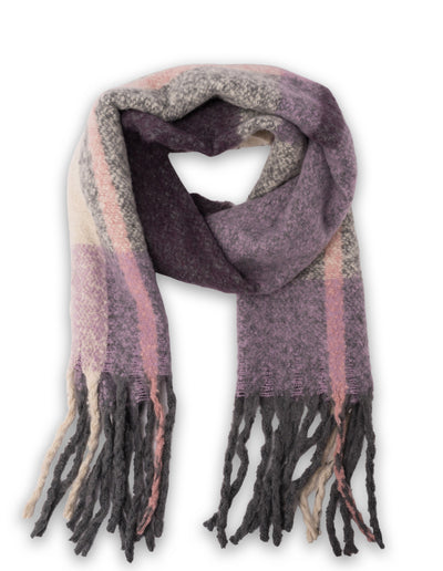 Mocha Big Block Scarf- Purple | Mocha Australia