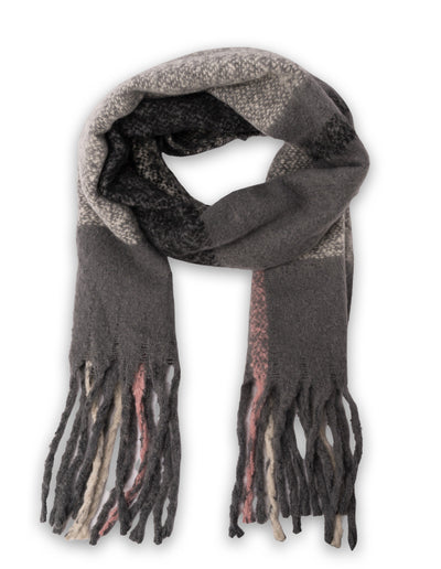 Mocha Big Block Scarf- Grey | Mocha Australia