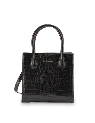 Mocha Go To Croc Small Tote- Black | Mocha Australia