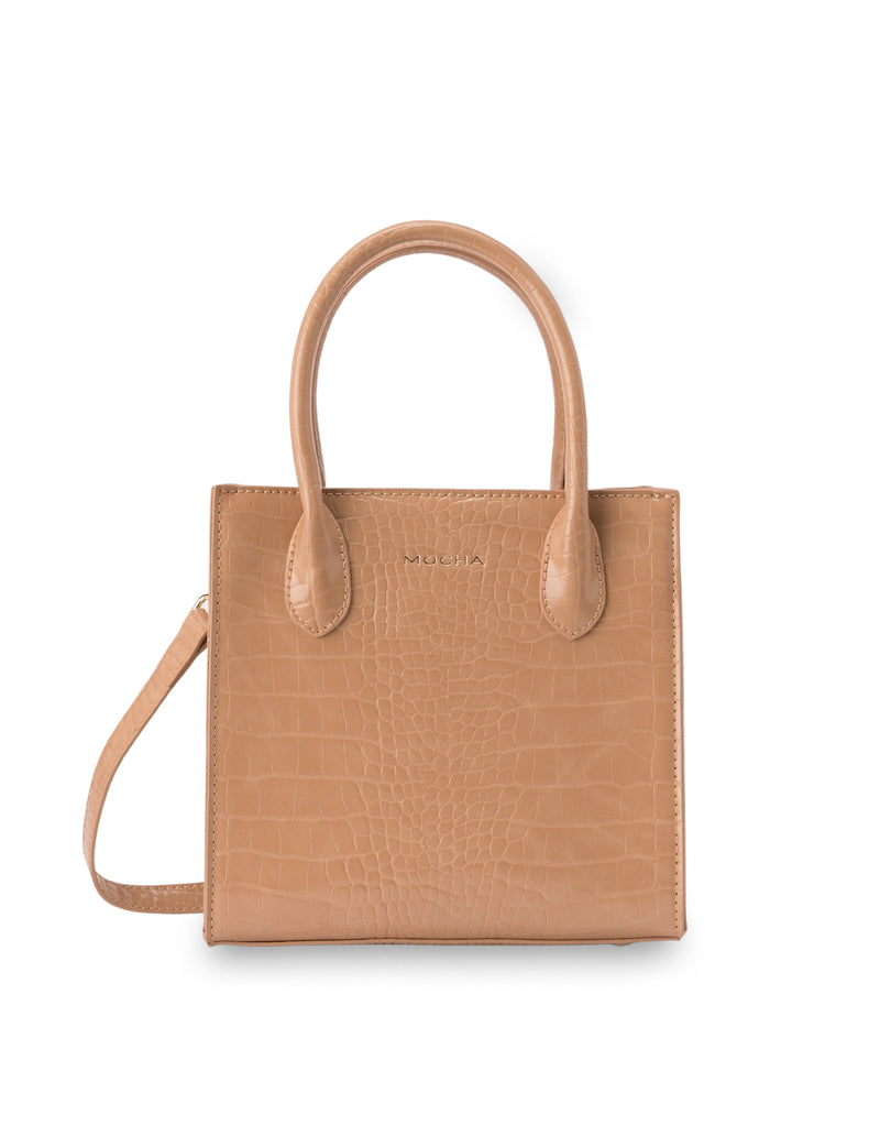 Mocha Go To Croc Small Tote- Taupe | Mocha Australia