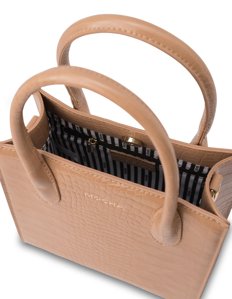 Mocha Go To Croc Small Tote- Taupe | Mocha Australia