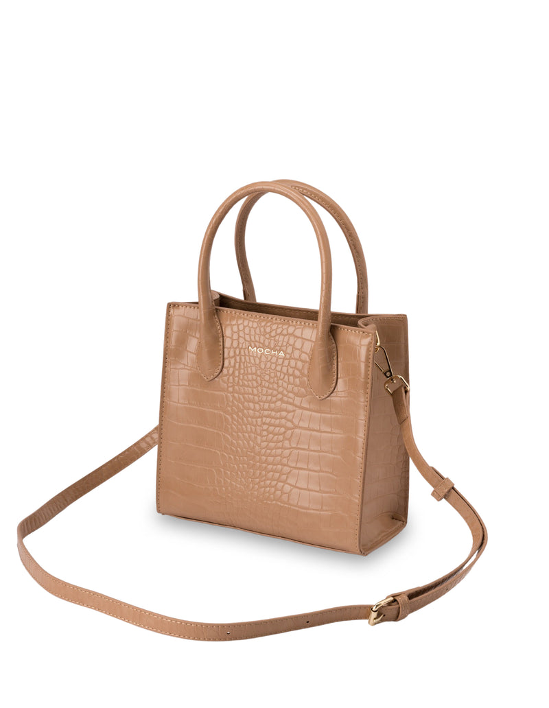 Mocha Go To Croc Small Tote- Taupe | Mocha Australia