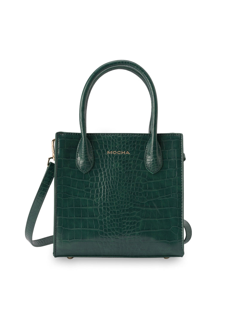 Mocha Go To Croc Small Tote- Green