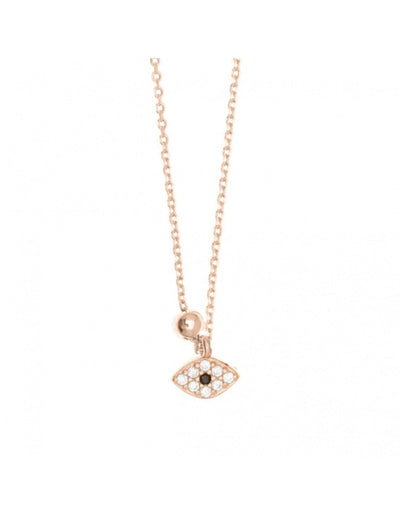 Gregio Simply Me Tiny Shiny Necklace w/ Cz Evil Eye- Rose Gold | Mocha Australia