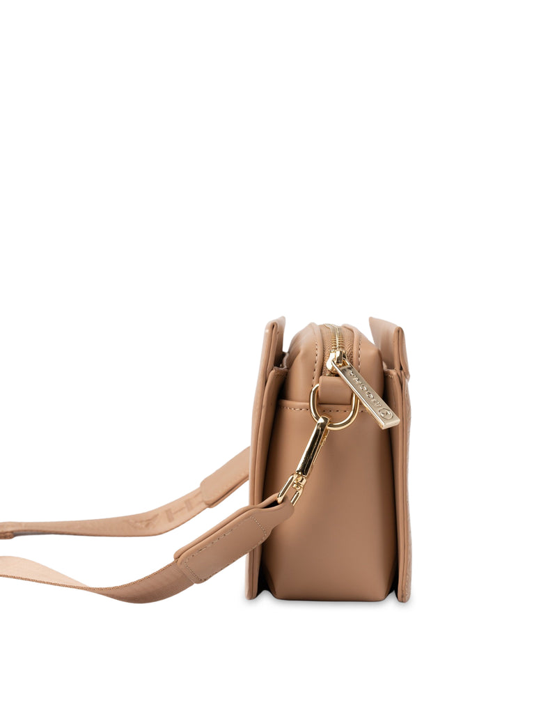 Mocha Bindi Croc-Embossed Box Crossbody- Tan | Mocha Australia