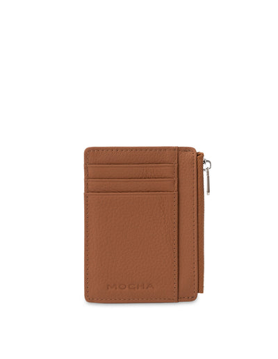 Mocha Mia Leather Coin Card Holder - Tan | Mocha Australia