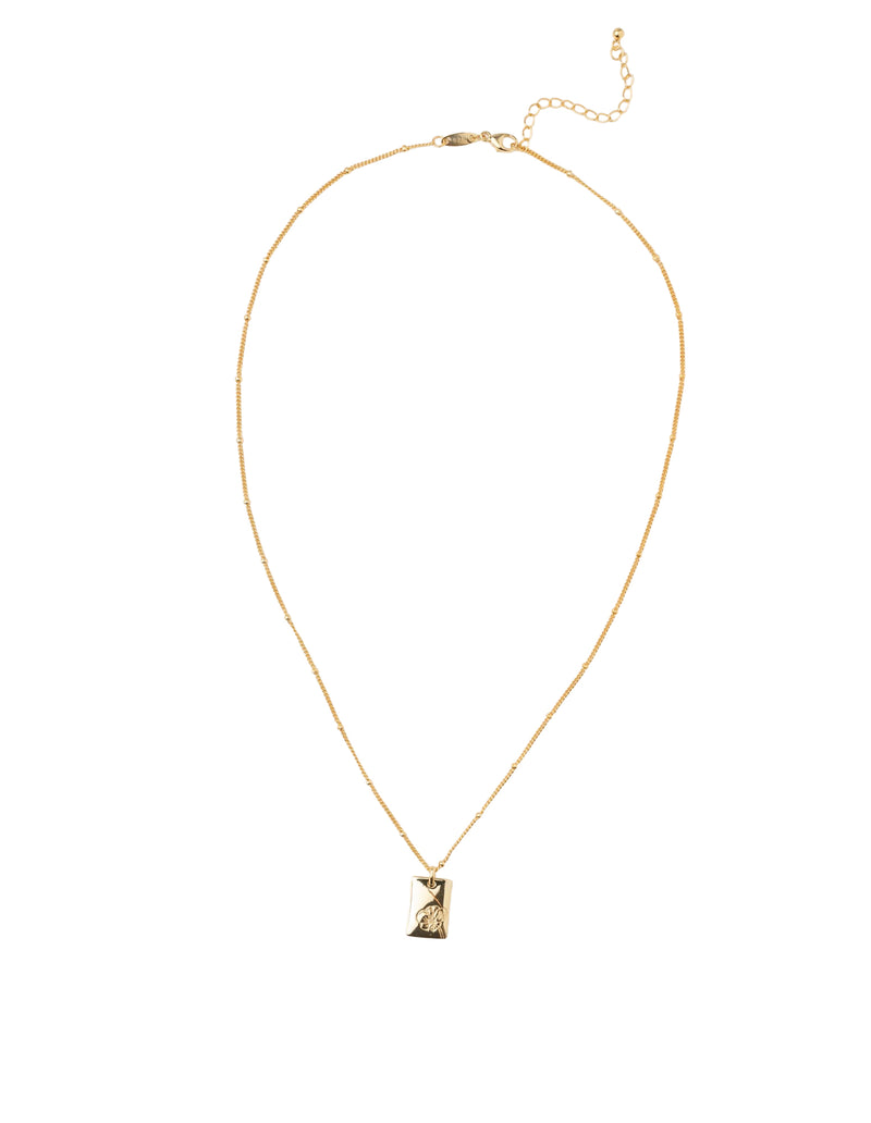 Elly Lou August Flower Necklace - Gold | Mocha Australia