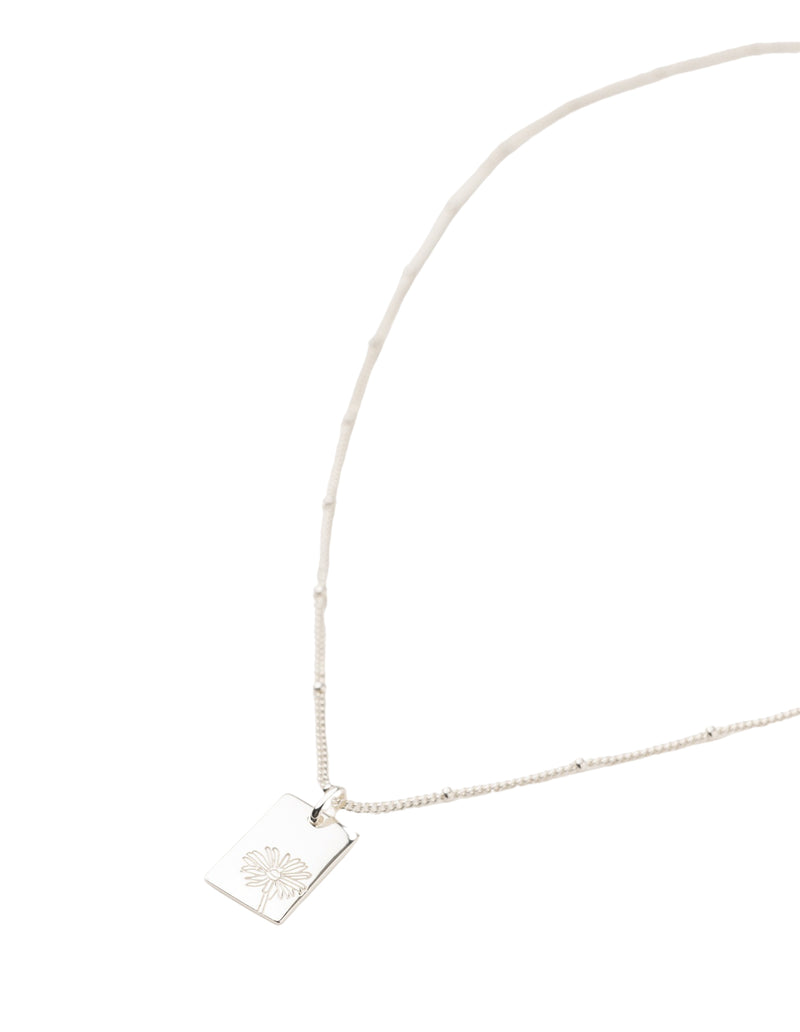 Elly Lou September Flower Necklace - Silver | Mocha Australia