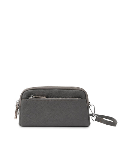 Mocha Aubrey Leather Clutch- Grey | Mocha Australia