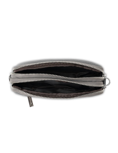 Mocha Aubrey Leather Clutch- Grey | Mocha Australia