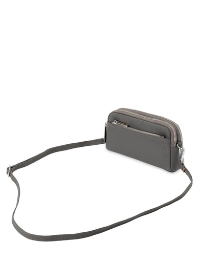 Mocha Aubrey Leather Clutch- Grey | Mocha Australia