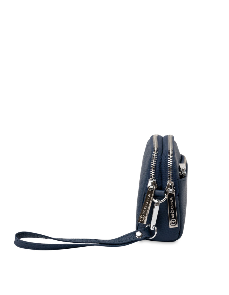 Mocha Aubrey Leather Clutch- Navy | Mocha Australia