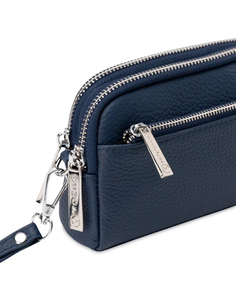 Mocha Aubrey Leather Clutch- Navy | Mocha Australia