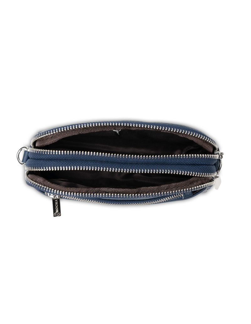 Mocha Aubrey Leather Clutch- Navy | Mocha Australia