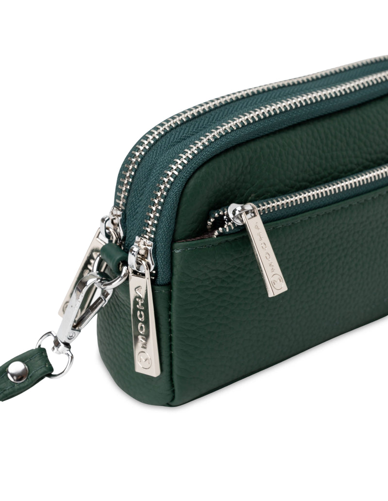 Mocha Aubrey Leather Clutch- Emerald | Mocha Australia