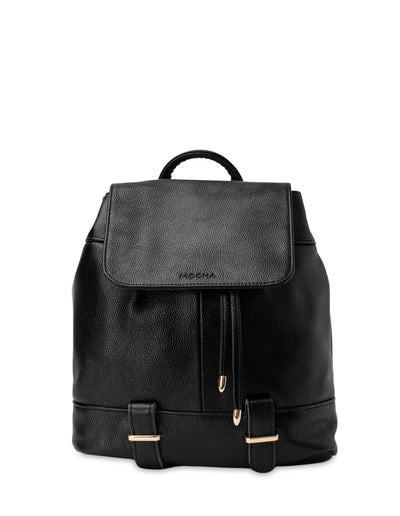 Mocha Genevieve Leather Backpack- Black | Mocha Australia