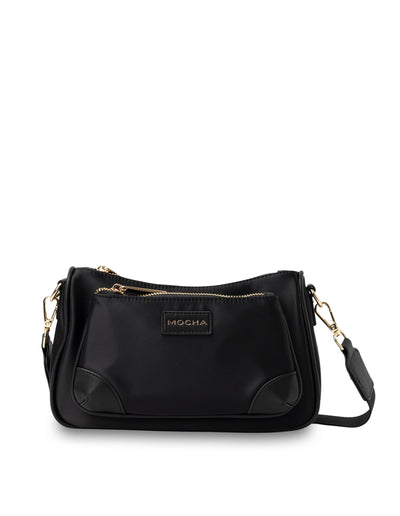 Mocha Ebby Everyday Crossbody- Black/Light Gold | Mocha Australia