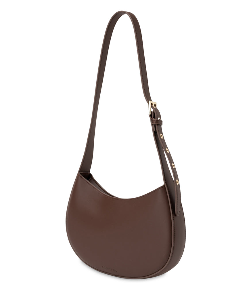 Mocha Eliana Leather Shoulder Bag- Chocolate | Mocha Australia