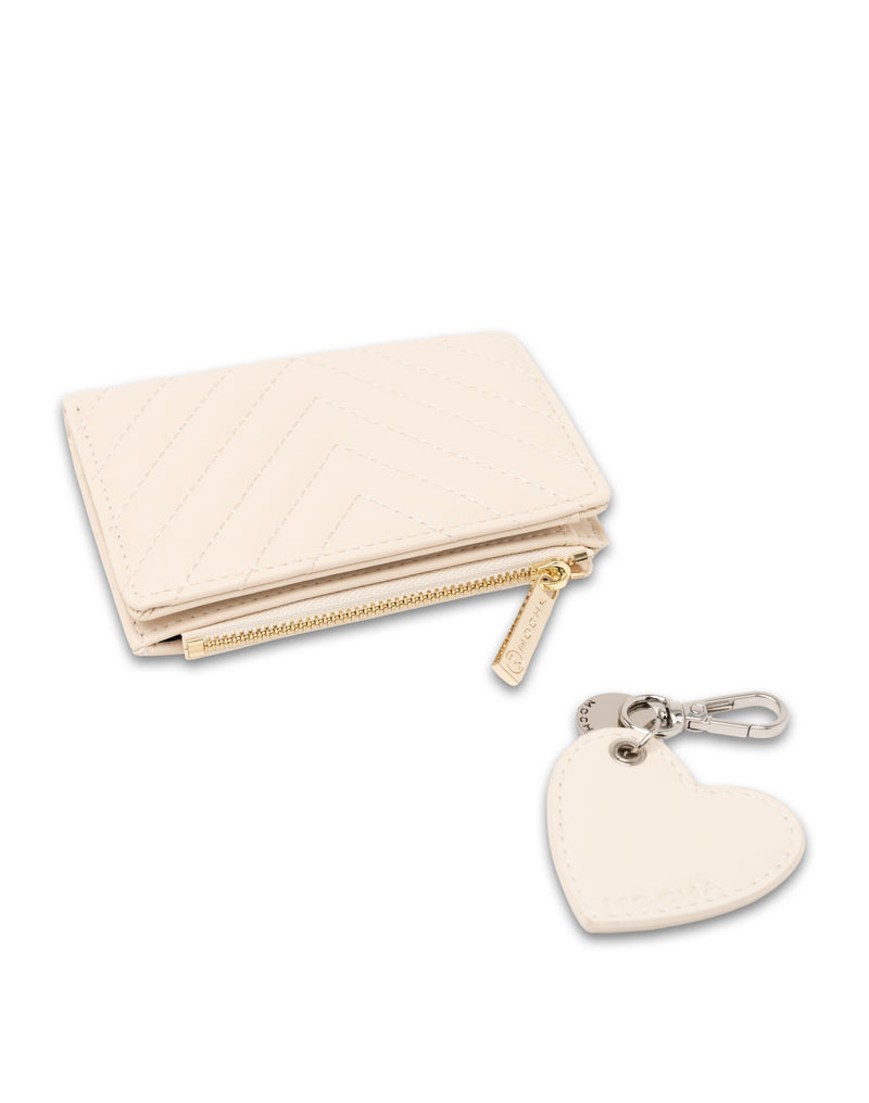 Mocha Gift Pack 3A- Nina Small Wallet & Carla Heart Keyring- Cream | Mocha Australia