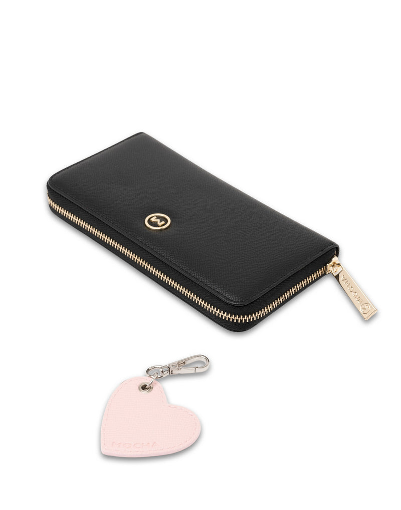 Mocha Gift Pack 4A- Charlotte Long Wallet & Mila Keyring- Black | Mocha Australia