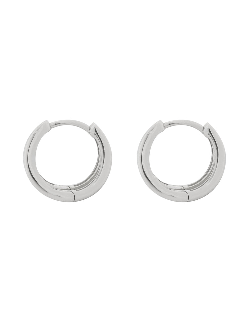 Elly Lou Double Loop Huggie Earring- Silver | Mocha Australia