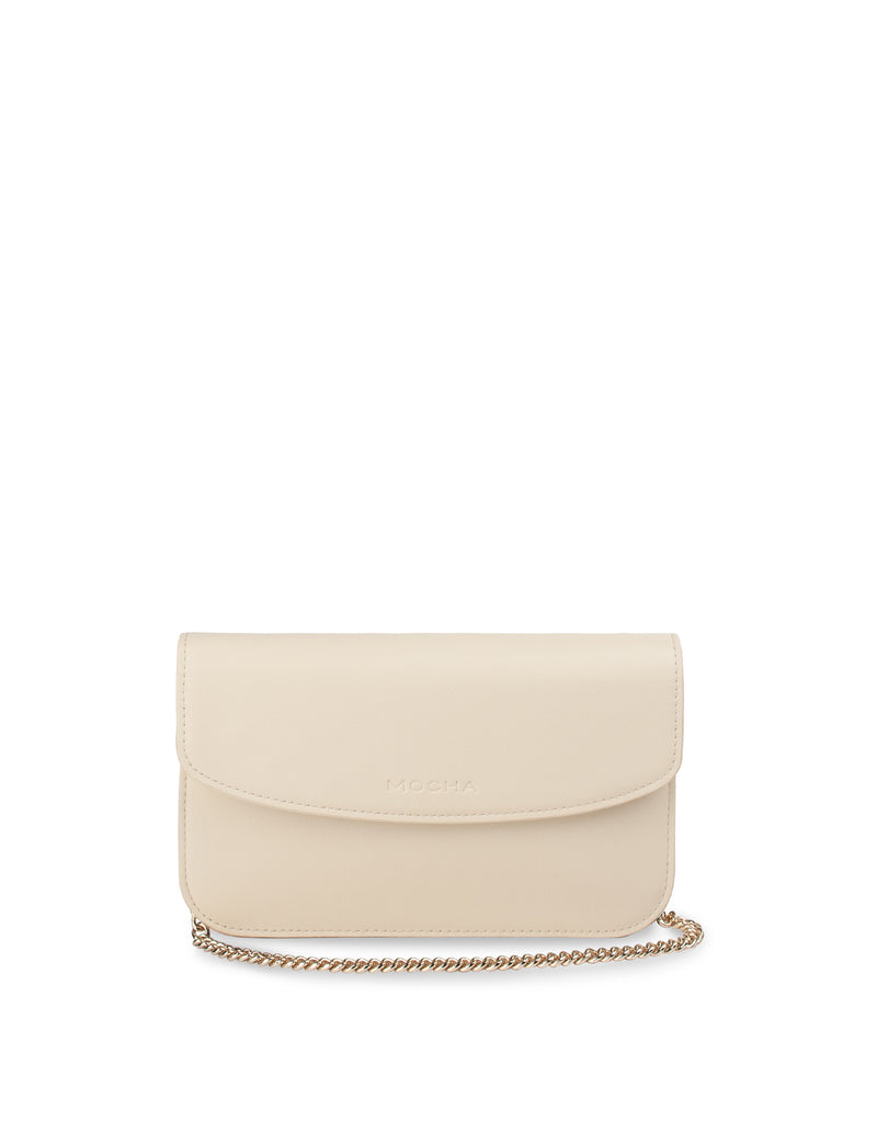 Mocha Donnette Clutch On Chain- Cream | Mocha Australia