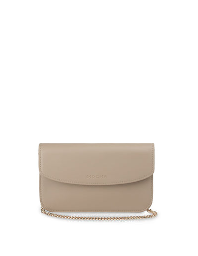 Mocha Donnette Clutch On Chain- Taupe | Mocha Australia