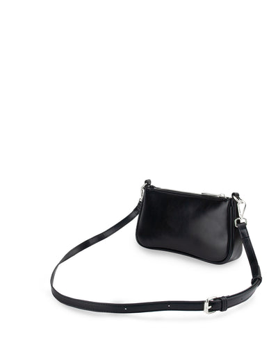 Mocha Carly Ruched Strap Shoulder Bag- Black/Silver | Mocha Australia