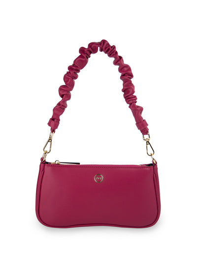 Mocha Carly Ruched Strap Shoulder Bag - Magenta | Mocha Australia