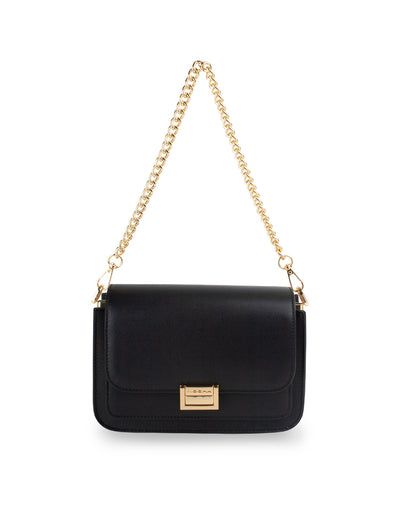 Mocha Hazel Buckle Crossbody w/ Chain- Black | Mocha Australia