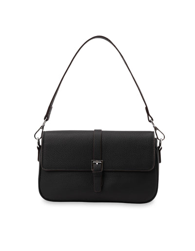 Mocha Julia Leather Crossbody Buckle Bag - Black | Mocha Australia