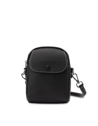 Mocha Miranda Leather Phone Crossbody Bag- Black | Mocha Australia