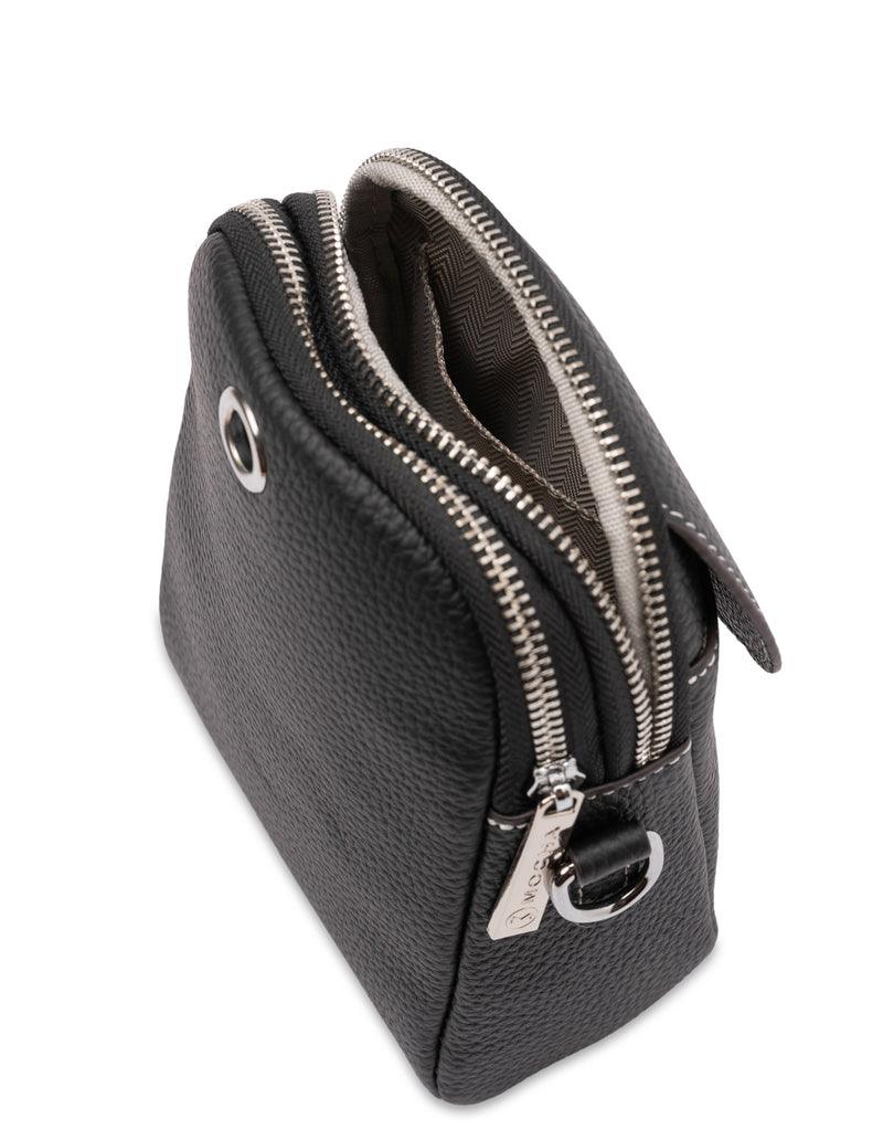 Mocha Miranda Leather Phone Crossbody Bag- Black | Mocha Australia