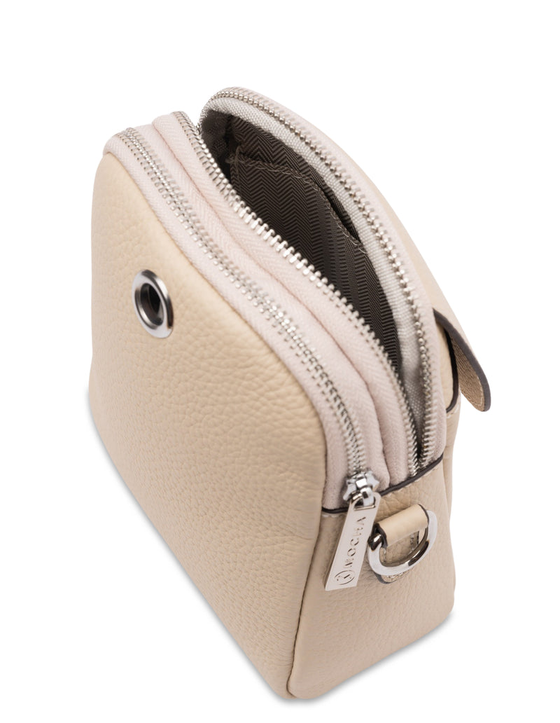 Mocha Miranda Leather Phone Crossbody Bag- Cream | Mocha Australia