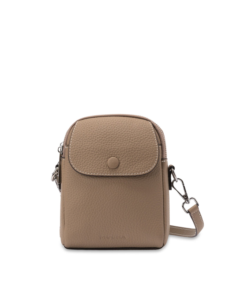 Mocha Miranda Leather Phone Crossbody Bag- Taupe | Mocha Australia