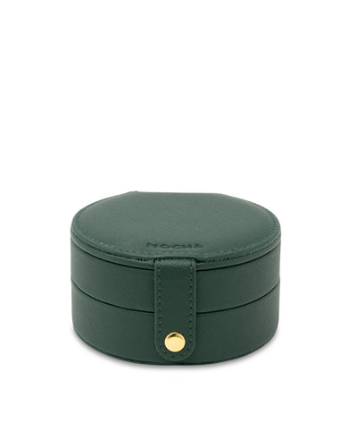 Mocha Round Double Layer Jewellery Case- Green | Mocha Australia