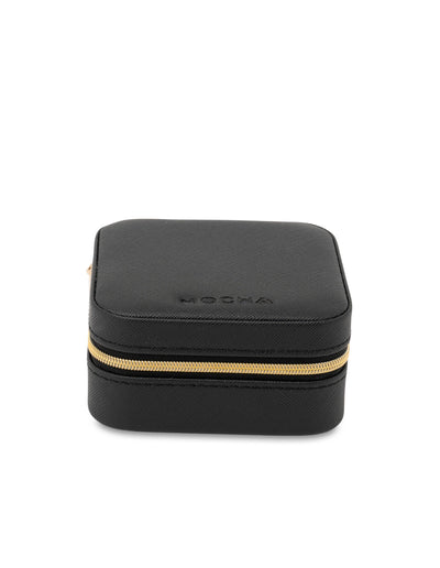 Mocha Square Zipper Jewellery Case- Black | Mocha Australia