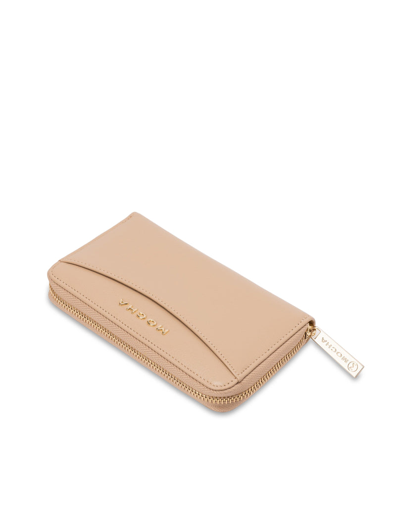 Mocha Petite Leather Wallet- Beige/LG | Mocha Australia