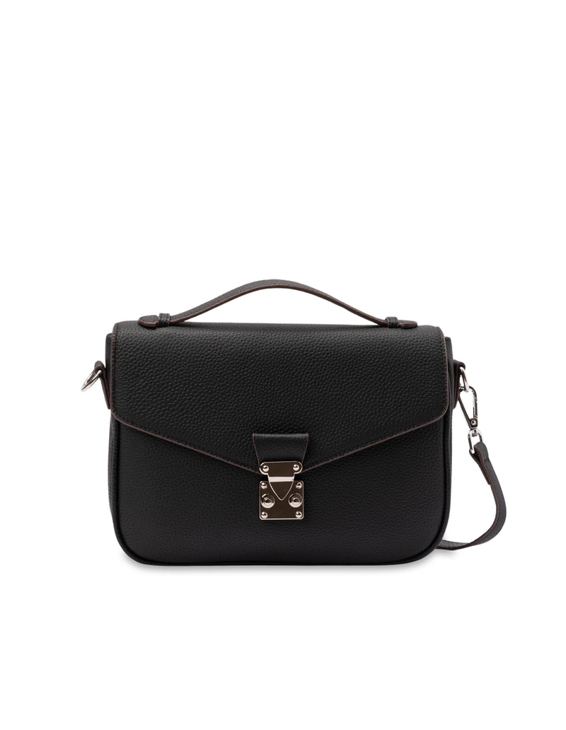 Mocha Teagan Leather Crossbody Bag- Black | Mocha Australia