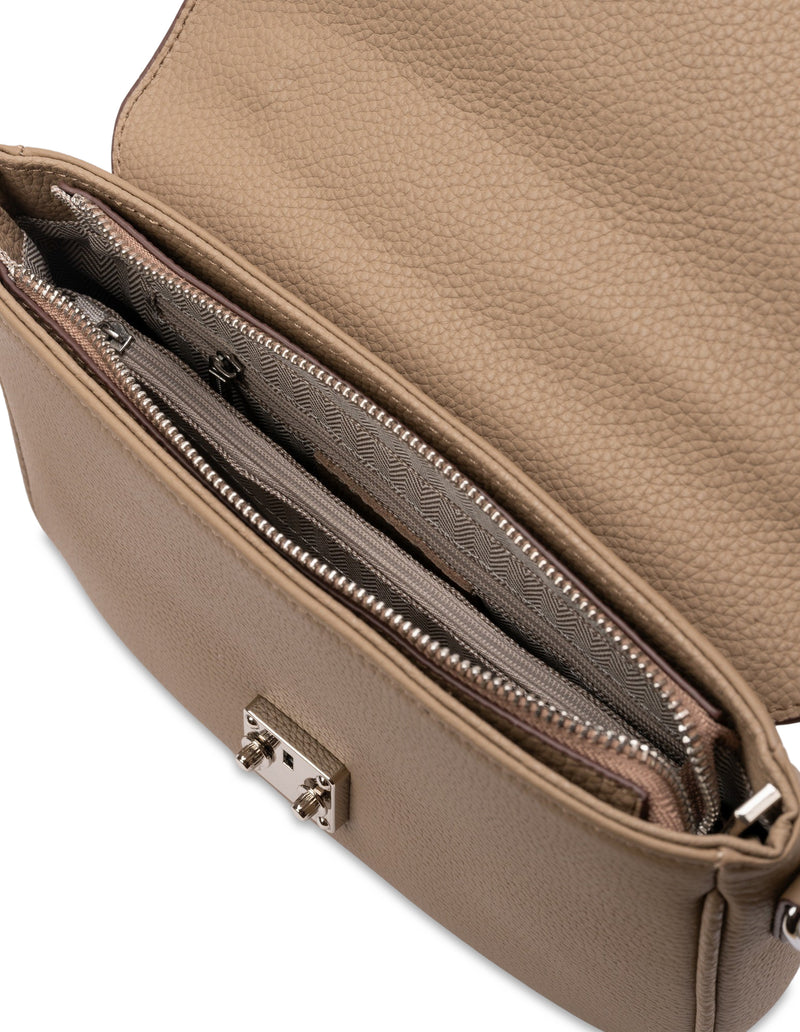 Mocha Teagan Leather Crossbody Bag- Taupe | Mocha Australia