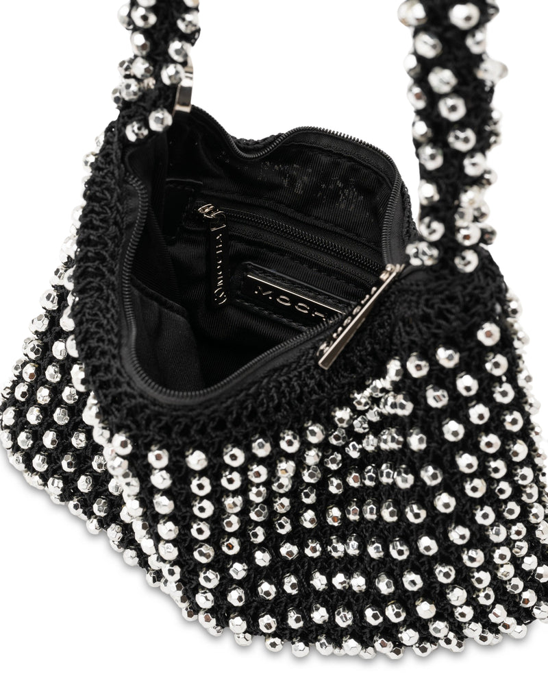 Mocha Tiana Dainty Beaded Bag - Black/Silver | Mocha Australia