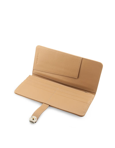 Mocha Chevron Leather Travel Wallet- Nude | Mocha Australia