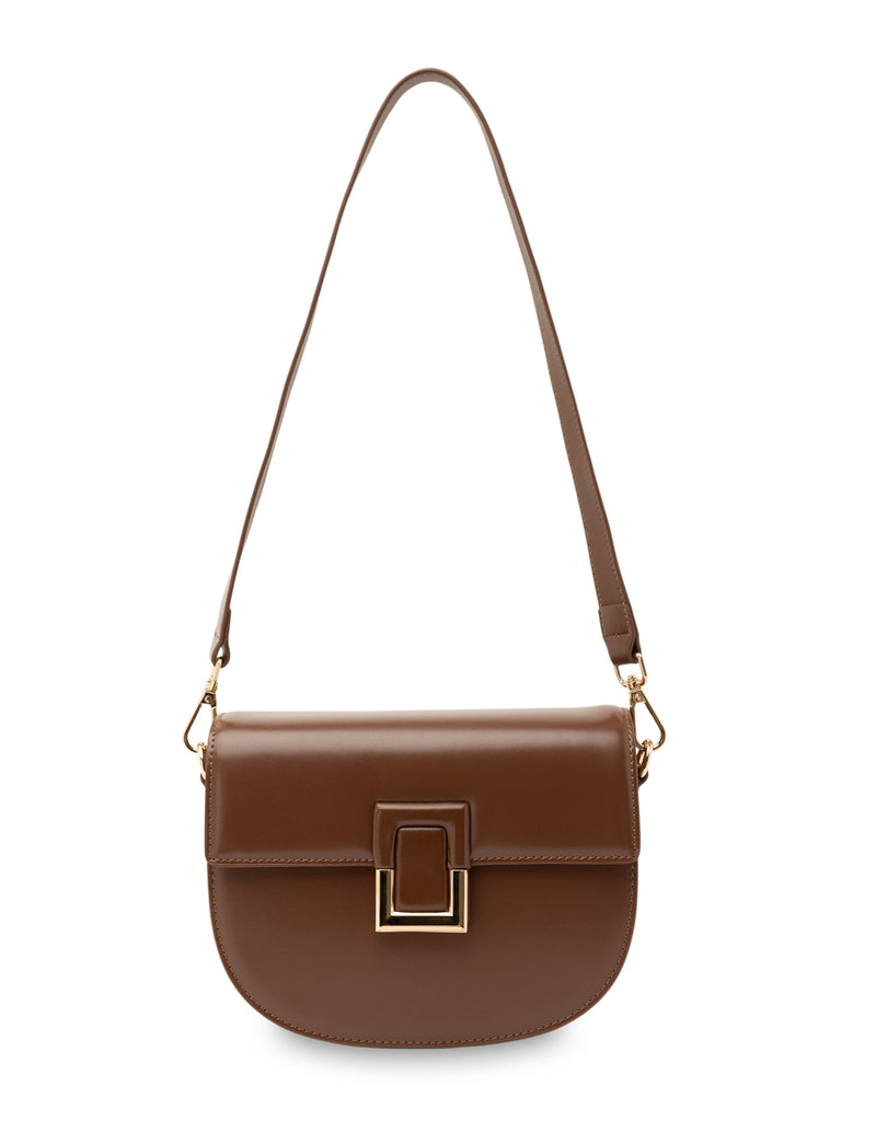 Mocha Victoria Leather Crossbody Bag- Choc | Mocha Australia